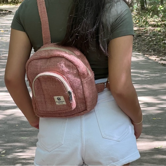 Hemp Mini Backpack Pink - Picture 6 of 6